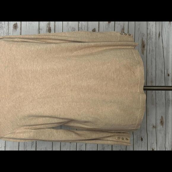 Talbots Plus lightweight tan cotton-blend V-neck sweater Size 2X - Picture 4 of 5
